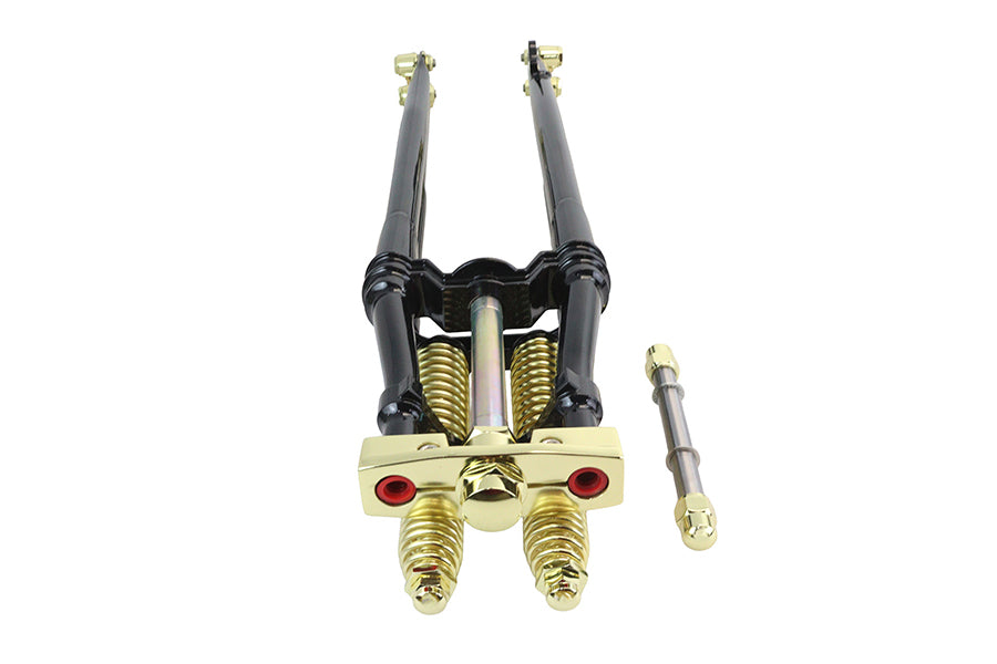 24 inch Spring Fork Kit Black with Brass Accents