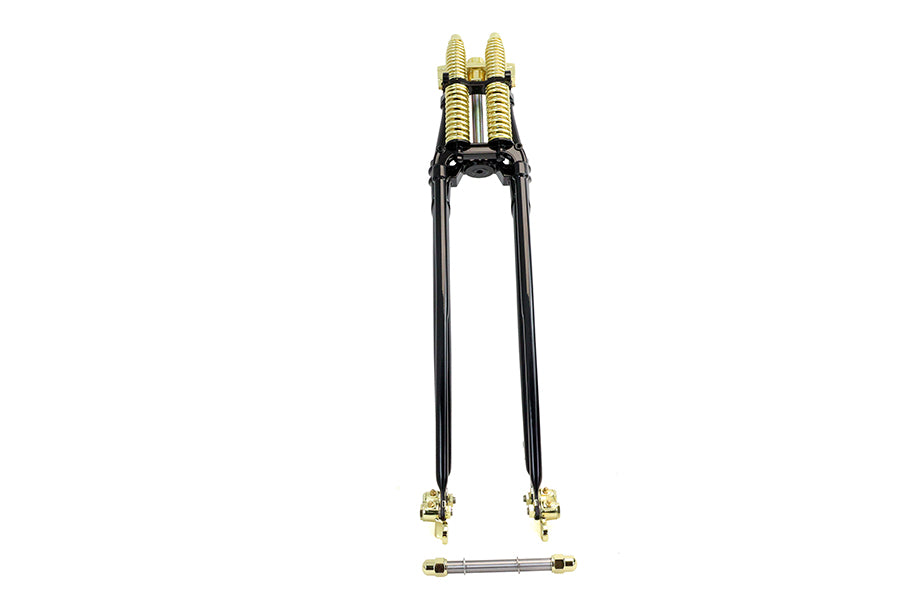 26 inch Spring Fork Kit Black with Brass Accents