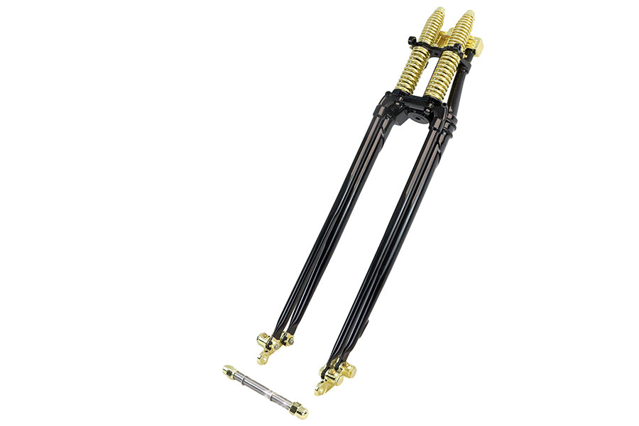 26 inch Spring Fork Kit Black with Brass Accents