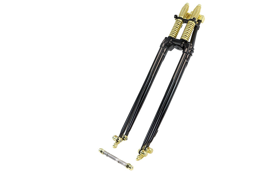 28 inch Spring Fork Kit Black with Brass Accents