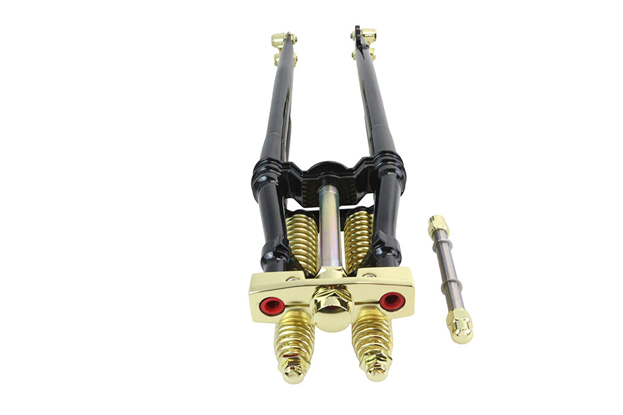 28 inch Spring Fork Kit Black with Brass Accents