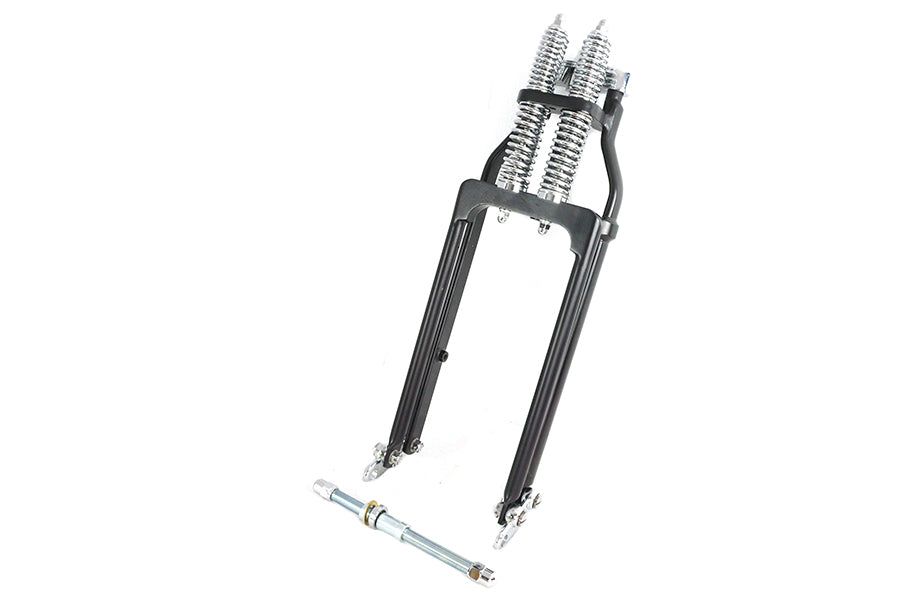 Ultima Spring Fork Assembly Black with Chrome Springs -4 inc