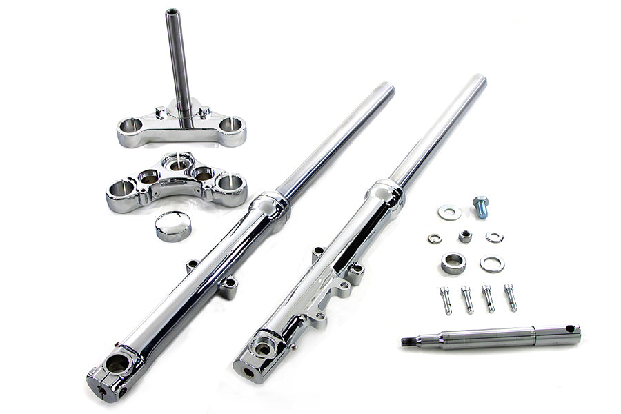 39mm Fork Assembly Chrome Single Disc with Chrome Sliders