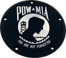 Load image into Gallery viewer, 6   M8 Softail Derby Cover Pow Mia Black