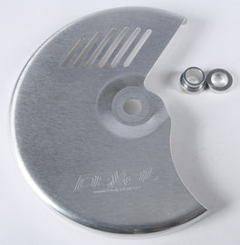 DEVOL front disc guard for bicycle brakes, protective guard with adjustable straps, in black with branding details.