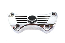 Load image into Gallery viewer, Skull Riser Top Clamp Chrome with Long Skirt