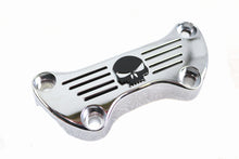 Load image into Gallery viewer, Skull Riser Top Clamp Chrome with Long Skirt