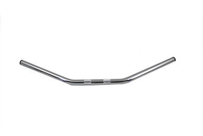 Flat 1 inch Drag Handlebar with Indents Chrome