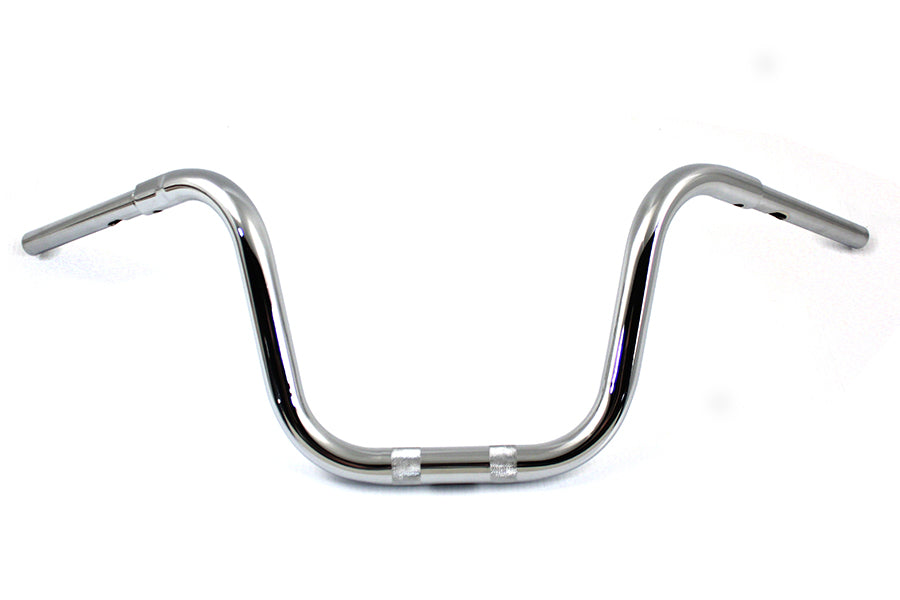 10 inch Mini Ape Hanger Handlebar with Indents Chrome