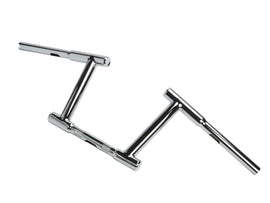 8 inch Z-Bar Racing Handlebar with Indents Chrome