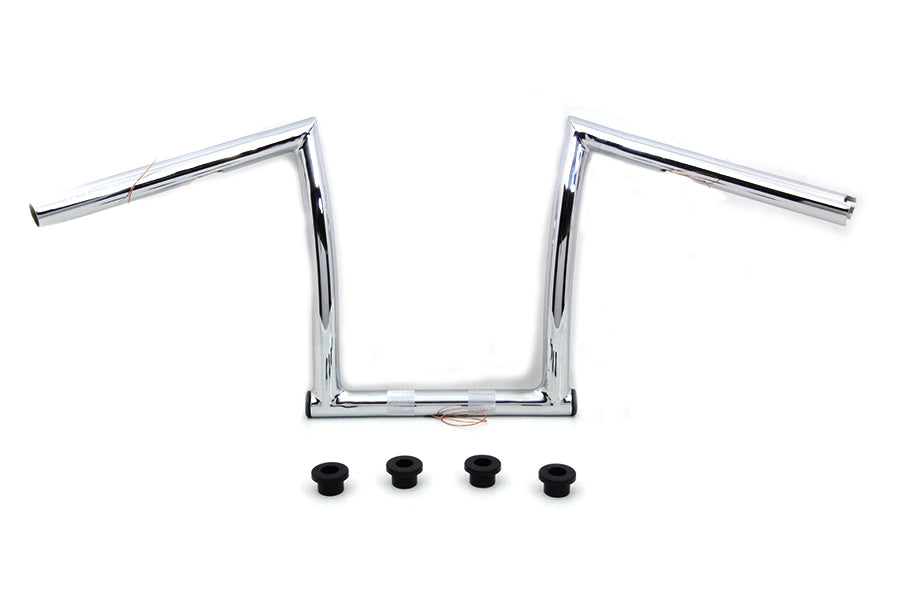 11 inch Chrome ChiZeled Z-Bar Handlebar with Indents