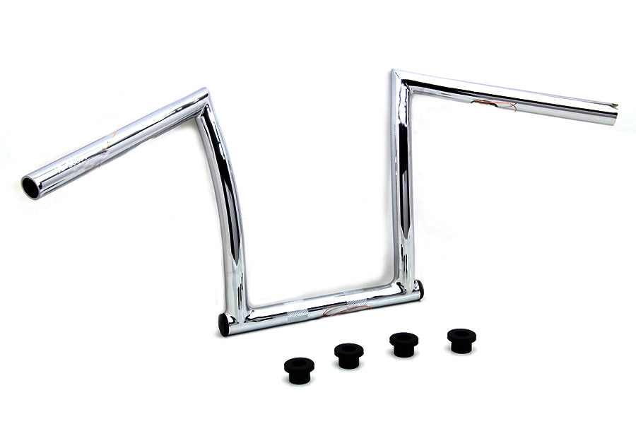 11 inch Chrome ChiZeled Z-Bar Handlebar with Indents