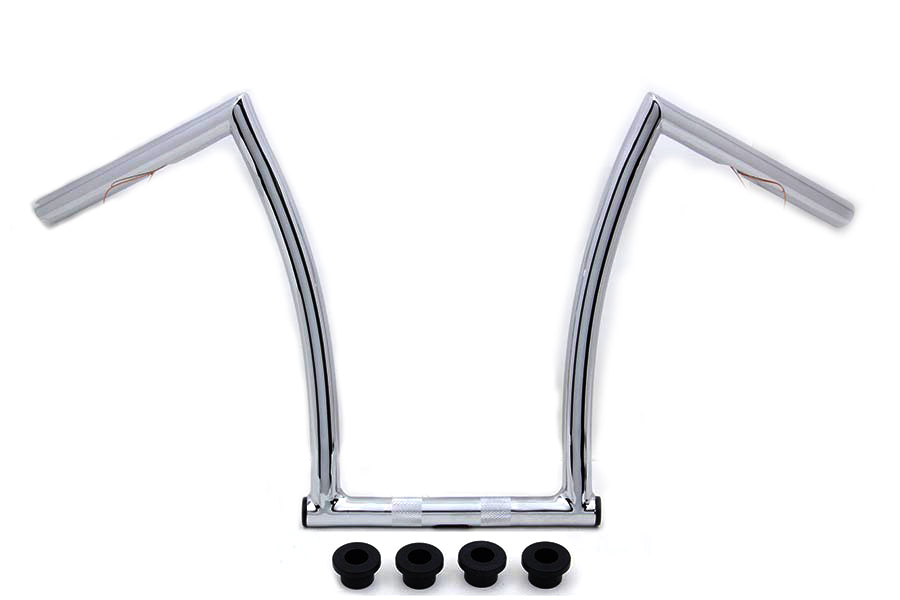 15 inch Chrome ChiZeled Z-Bar Handlebar with Indents