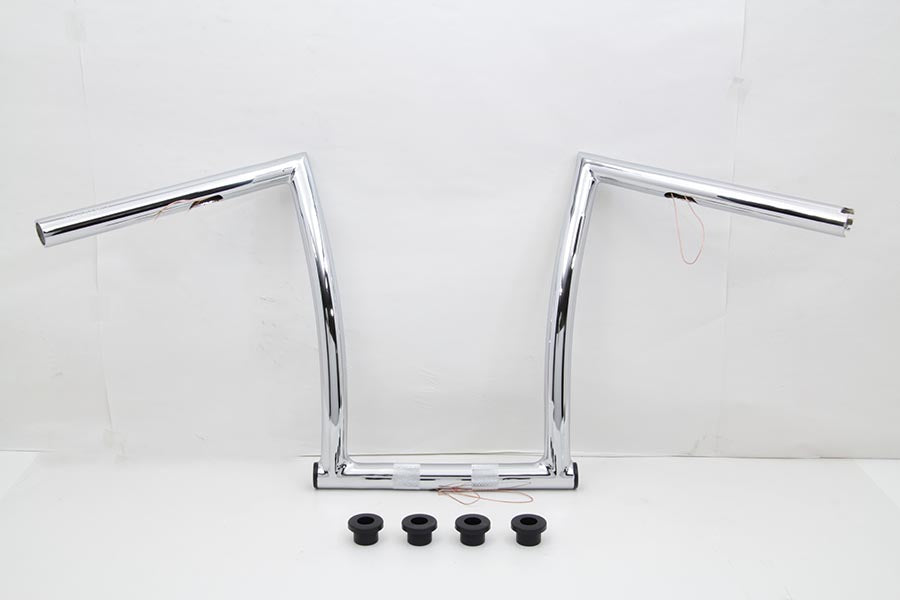 17 inch Chrome ChiZeled Z-Bar Handlebar with Indents