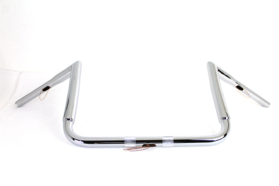 12 inch Chrome ChiZeled Z-Bar Handlebar without Indents