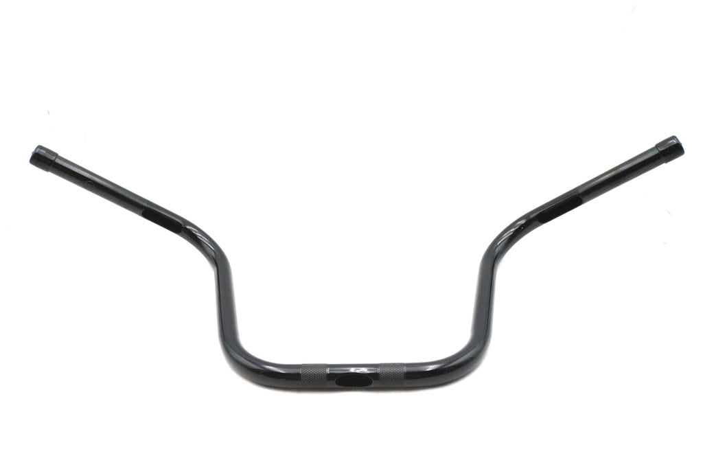 OE 12 inch Mini Ape Hanger Handlebar with Indents Gloss Blac