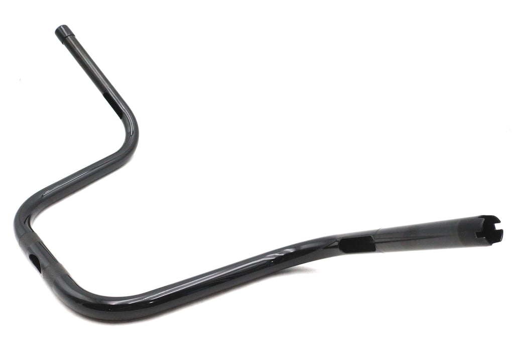 OE 12 inch Mini Ape Hanger Handlebar with Indents Gloss Blac