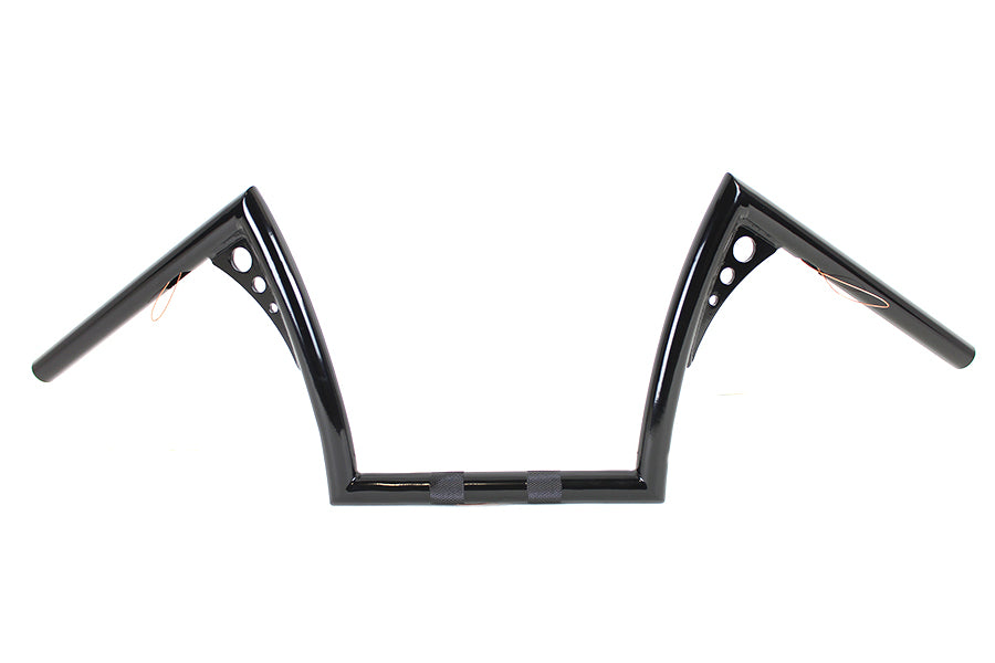 10 inch Z-Bar Handlebar with Wiring Indents and Holes Black