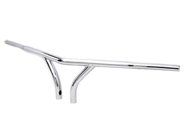 10 inch Chrome Curved Riser Handlebar with Indents