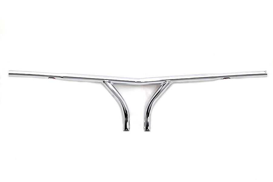 10 inch Chrome Curved Riser Handlebar with Indents