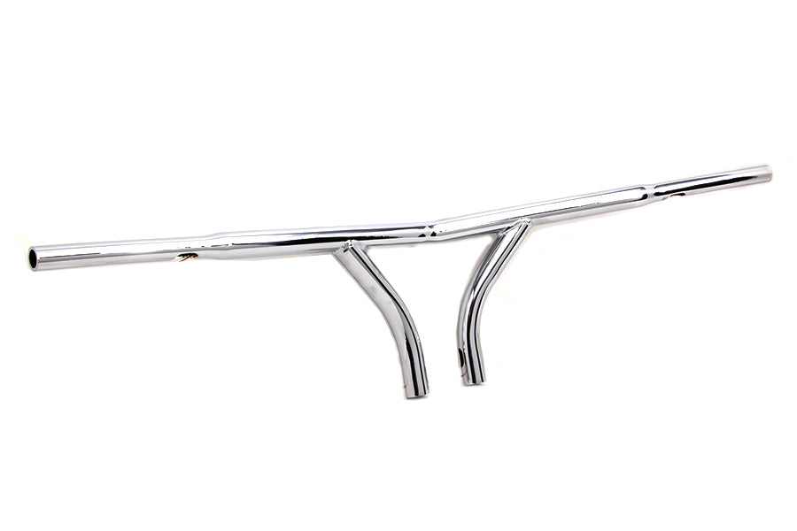 10 inch Chrome Curved Riser Handlebar with Indents