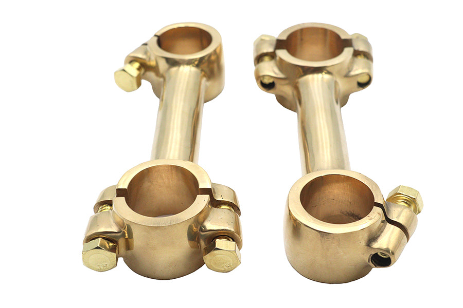 4 inch Dog Bone Riser Set Brass