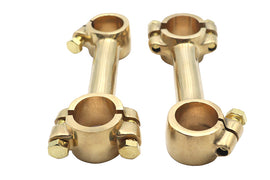 4 inch Dog Bone Riser Set Brass