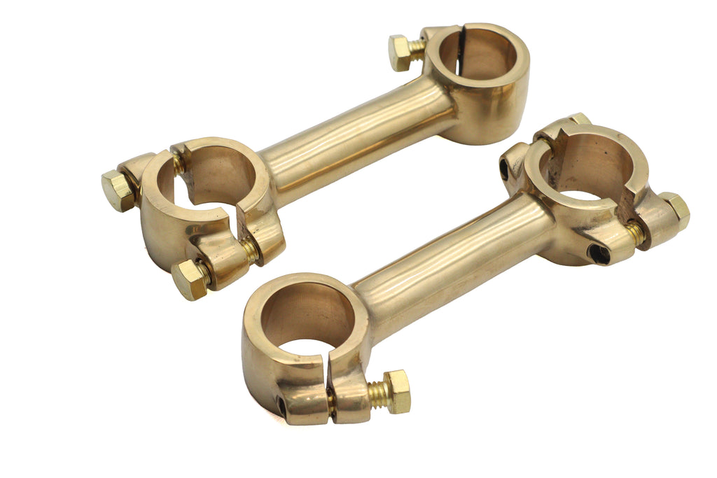 4 inch Dog Bone Riser Set Brass