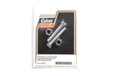 Chrome Rear Axle Adjuster Screw and Lock Nut Kit