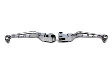 Load image into Gallery viewer, Chrome Contour Drilled Hand Lever Set with Skull Ends