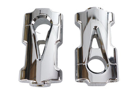 V-Fire Chrome Flat Handlebar Riser Set with Contrast Cut