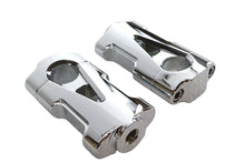Load image into Gallery viewer, V-Fire Chrome Flat Handlebar Riser Set with Contrast Cut