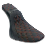 CMC 2 UP SEAT RED STITCH HARLEY DAVIDSON SOFTAIL 00-17 (150MM TIRE)
