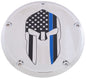7   M8 Flt/Flh Derby Cover Sparta Blue Line Chrome