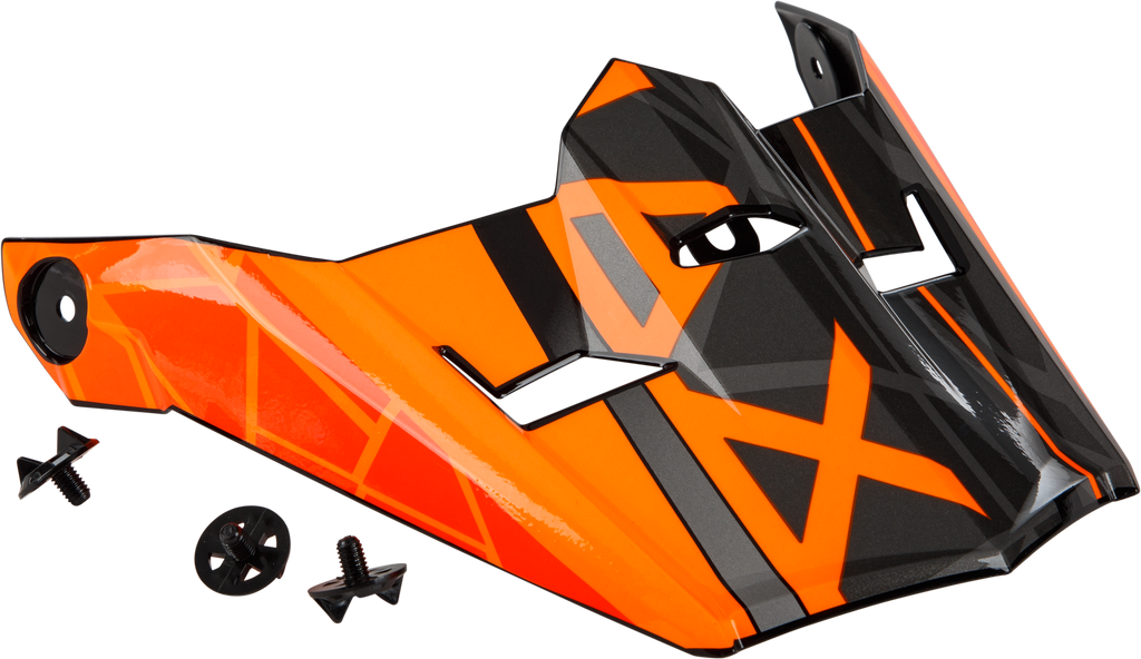 Visor W/Screws Mega Mx 46 Black/Orange/Silver Xs Sm