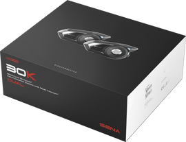 SENA 30K HD Bluetooth communication system with dual audio units, designed for motorcycle helmet communication.