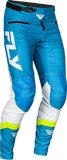 Fly Racing Rayce Bicycle Pants Blue/White/Lime Green Sz 28 378-06228