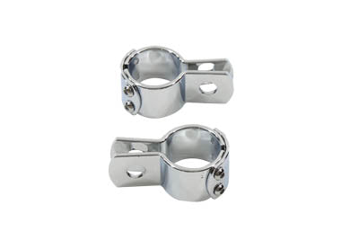 Chrome 1-1/2 inch Footpeg Mount Clamp Set