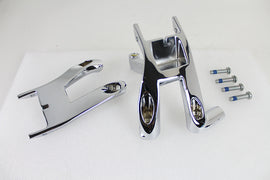OE chrome driver footboard mount kit with footpegs for motorcycle, featuring durable chrome finish and sturdy mounting hardware.