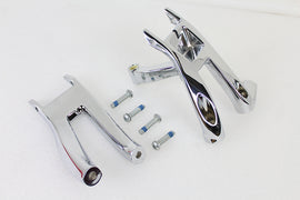 OE Chrome Driver Footboard Mount Kit for footpegs and footboards, featuring durable chrome finish and mounting hardware.