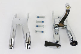 OE Chrome Driver Footboard Mount Kit for footpegs and footboards, featuring chrome finish and durable mounting hardware.