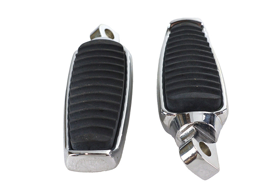 Chrome Footpeg Set with Rubber Inlay