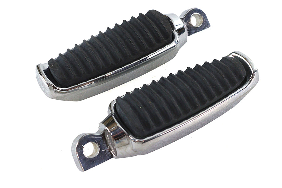 Chrome Footpeg Set with Rubber Inlay