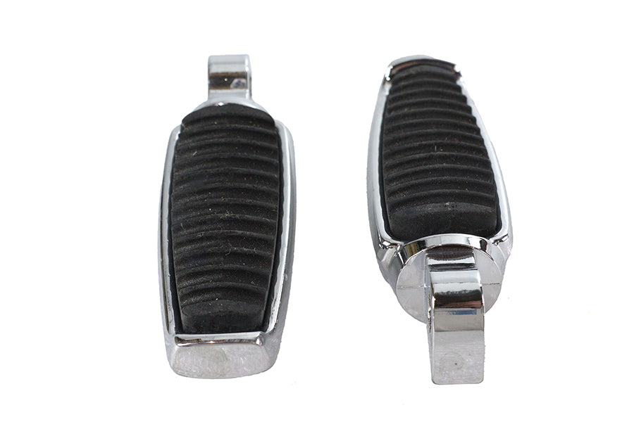 Chrome Footpeg Set with Rubber Inlay