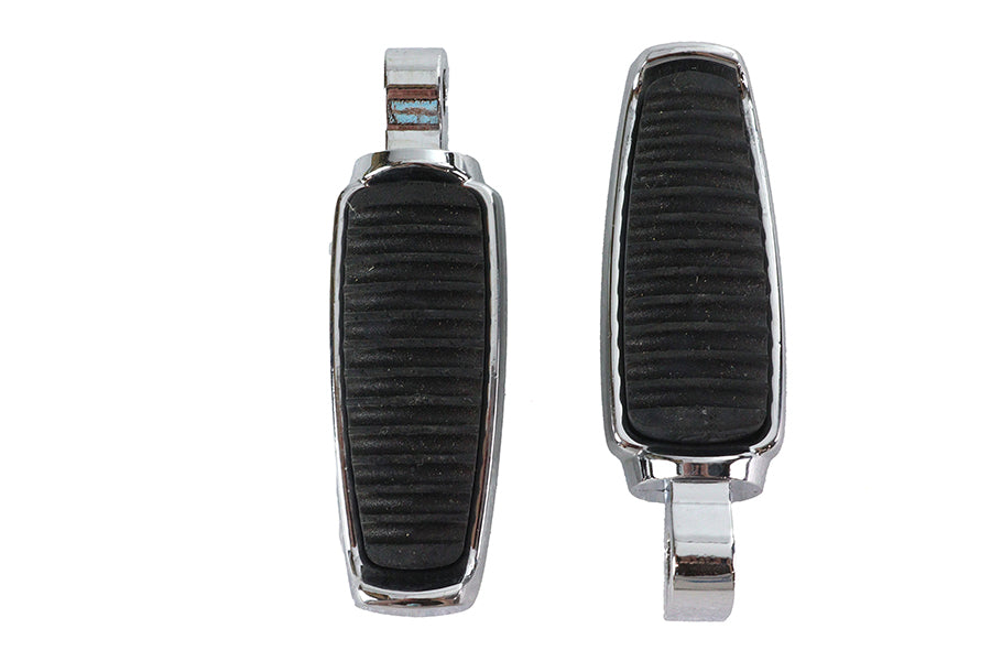 Chrome Footpeg Set with Rubber Inlay