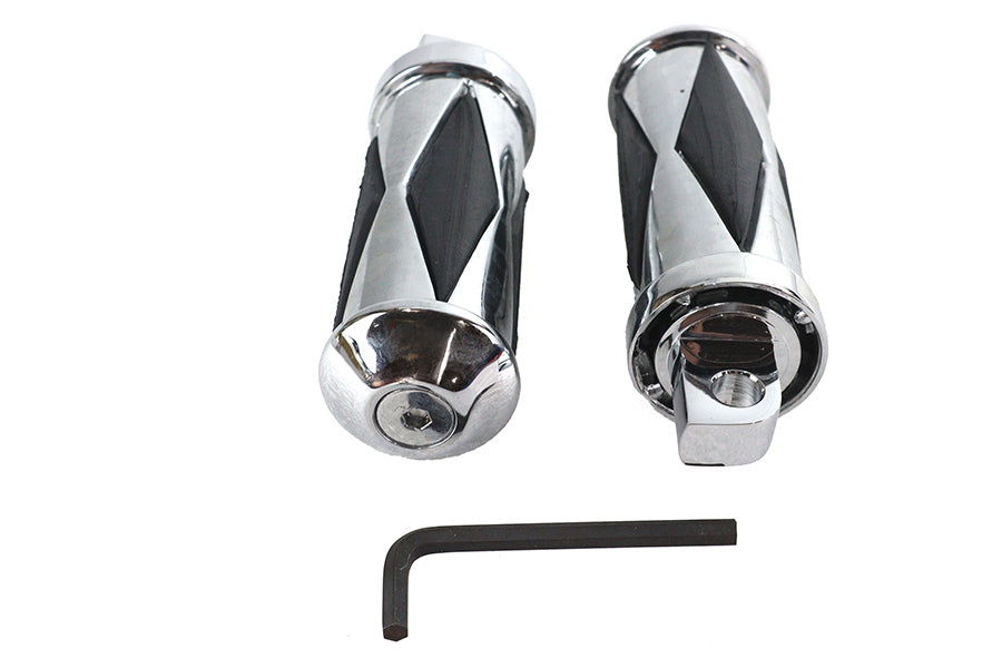 Chrome Diamond Style Large Footpeg Set