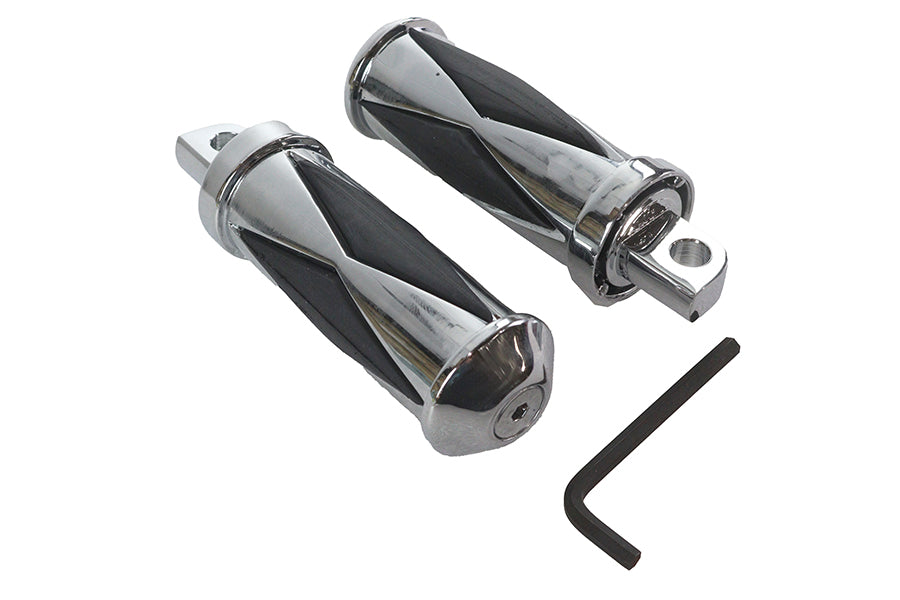 Chrome Diamond Style Large Footpeg Set