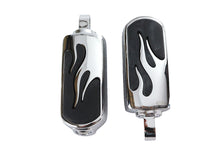 Load image into Gallery viewer, Chrome Flame Style Footpeg Set