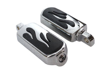 Load image into Gallery viewer, Chrome Flame Style Footpeg Set