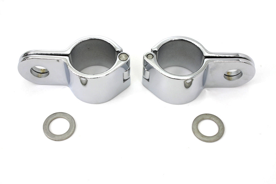 Chrome 1-1/4 inch Footpeg Mount Clamp Set